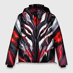 Мужская зимняя куртка Хаотичная красно-белая абстракция