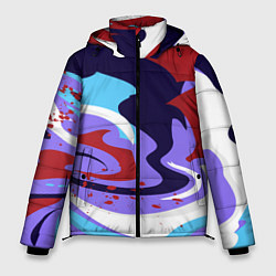Куртка зимняя мужская Клякса абстракция, цвет: 3D-светло-серый
