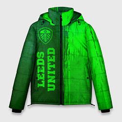 Куртка зимняя мужская Leeds United - green gradient по-вертикали, цвет: 3D-черный