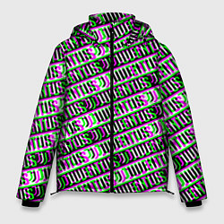 Куртка зимняя мужская Juventus glitch pattern, цвет: 3D-красный