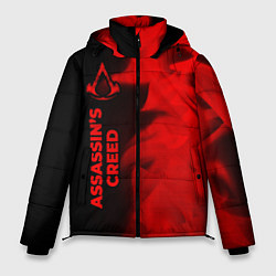 Куртка зимняя мужская Assassins Creed - red gradient по-вертикали, цвет: 3D-черный