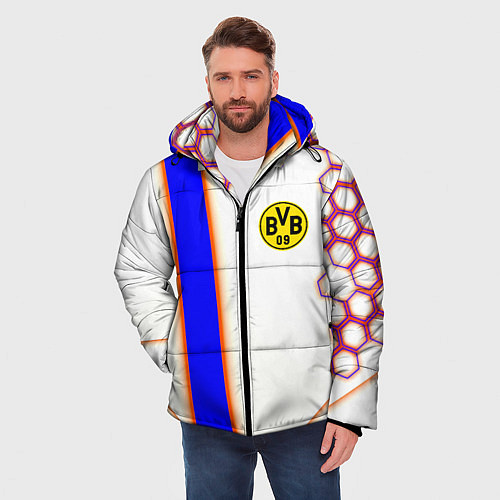 Мужская зимняя куртка Borussia geometry sport / 3D-Красный – фото 3