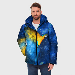 Куртка зимняя мужская Космический попугай, цвет: 3D-красный — фото 2