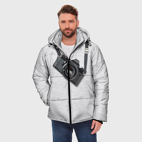 Мужская зимняя куртка Фотоаппарат на груди / 3D-Красный – фото 3