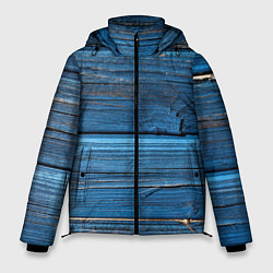 Куртка зимняя мужская Голубые доски, цвет: 3D-черный