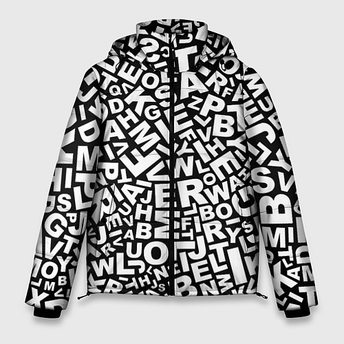 Мужская зимняя куртка Английский алфавит / 3D-Светло-серый – фото 1