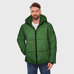 Куртка зимняя мужская Змеиная зеленая кожа, цвет: 3D-черный — фото 2