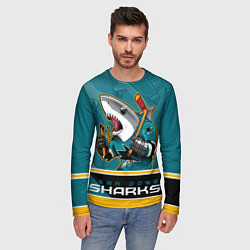 Лонгслив мужской San Jose Sharks, цвет: 3D-принт — фото 2