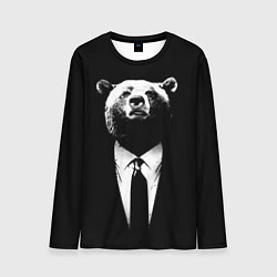 Лонгслив мужской Медведь бизнесмен, цвет: 3D-принт