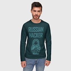 Лонгслив мужской Русский хакер, цвет: 3D-принт — фото 2