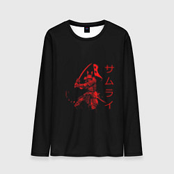 Лонгслив мужской Японские иероглифы - самурай, цвет: 3D-принт