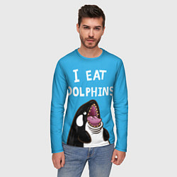 Лонгслив мужской I eat dolphins, цвет: 3D-принт — фото 2