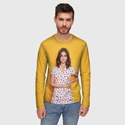 Лонгслив мужской Selena Gomez: Yellow Style, цвет: 3D-принт — фото 2