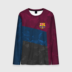 Лонгслив мужской FC Barcelona: Dark polygons, цвет: 3D-принт