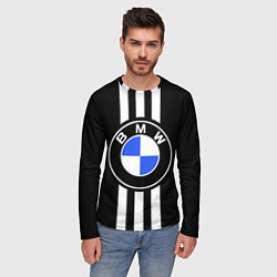 Лонгслив мужской BMW: White Strips, цвет: 3D-принт — фото 2