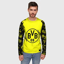 Лонгслив мужской FC Borussia Dortmund: Yellow & Black, цвет: 3D-принт — фото 2