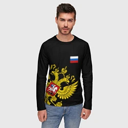 Лонгслив мужской Флаг и Герб России, цвет: 3D-принт — фото 2