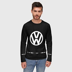 Лонгслив мужской Volkswagen: Black Abstract, цвет: 3D-принт — фото 2