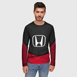 Лонгслив мужской Honda: Grey Carbon, цвет: 3D-принт — фото 2