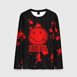 Лонгслив мужской Nirvana: Blooded Smile, цвет: 3D-принт