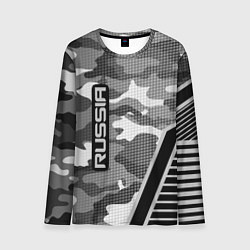 Мужской лонгслив Russia: Grey Camo