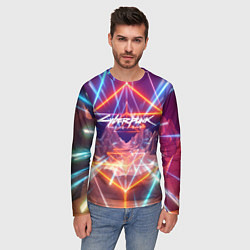 Лонгслив мужской Cyberpunk 2077: Neon Lines, цвет: 3D-принт — фото 2