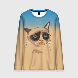 Лонгслив мужской Grumpy cat, цвет: 3D-принт