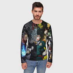 Лонгслив мужской Шигараки и Мидория, цвет: 3D-принт — фото 2