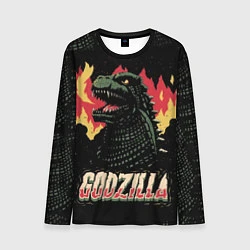 Лонгслив мужской Flame Godzilla, цвет: 3D-принт