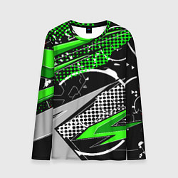 Лонгслив мужской Black and green corners, цвет: 3D-принт