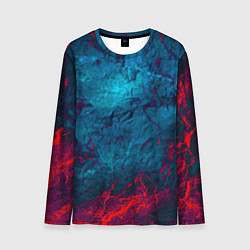Лонгслив мужской Blue and Red abstract, цвет: 3D-принт