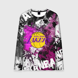 Лонгслив мужской Лос-Анджелес Лейкерс, Los Angeles Lakers, цвет: 3D-принт