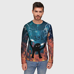 Лонгслив мужской ЪУЪ Молнии, цвет: 3D-принт — фото 2