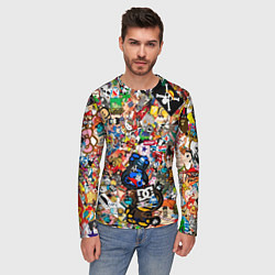Лонгслив мужской Стикеры, цвет: 3D-принт — фото 2