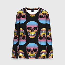 Мужской лонгслив Neon skull!