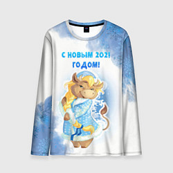 Лонгслив мужской С Новым 2021 Годом, цвет: 3D-принт
