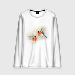 Лонгслив мужской Снегири, цвет: 3D-принт