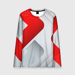 Лонгслив мужской 3D SPORT STYLE RED WHITE, цвет: 3D-принт