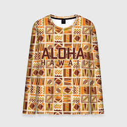 Лонгслив мужской АЛОХА ГАВАЙИ, ALOHA, SUMMER, цвет: 3D-принт