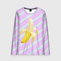 Лонгслив мужской Банан графический фон, цвет: 3D-принт