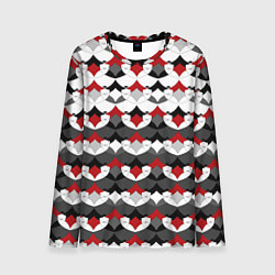 Лонгслив мужской Абстрактный красно-серый узор, цвет: 3D-принт