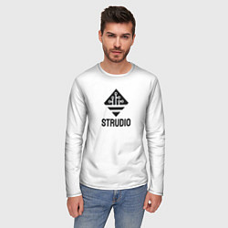 Лонгслив мужской Strudio logo white, цвет: 3D-принт — фото 2