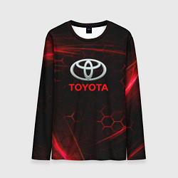 Лонгслив мужской Toyota Неоновые соты, цвет: 3D-принт