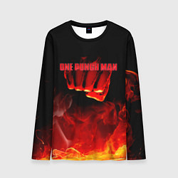 Лонгслив мужской Кулак One Punch-Man в огне, цвет: 3D-принт