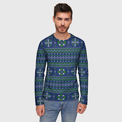 Лонгслив мужской Узорный свитер, цвет: 3D-принт — фото 2