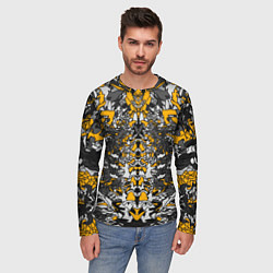 Лонгслив мужской Жёлтый каменный дракон, цвет: 3D-принт — фото 2