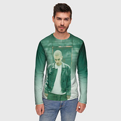 Лонгслив мужской Хаски в комнате, цвет: 3D-принт — фото 2