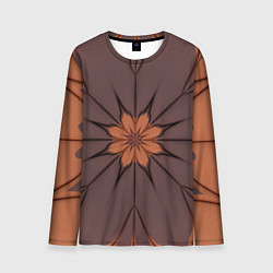 Лонгслив мужской Абстрактный цветок Оранжевый, цвет: 3D-принт