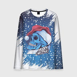 Мужской лонгслив Merry Christmas Счастливого Рождества Skull