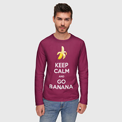 Лонгслив мужской Keep calm and go banana, цвет: 3D-принт — фото 2